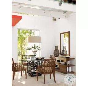 Ocean Club 54" South Seas Round Glass Dining Room Set