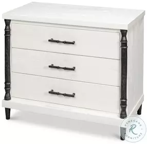 Elegance White 3 Drawer 34" Nightstand