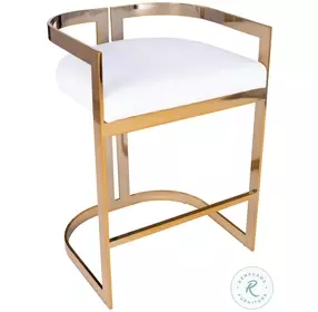 Clarence Gold And White Faux Leather Counter Height Stool