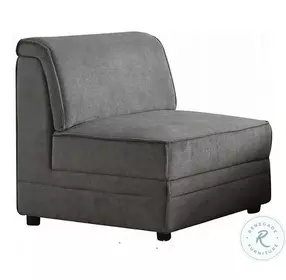 Bois Gray Velvet Modular Armless Chair