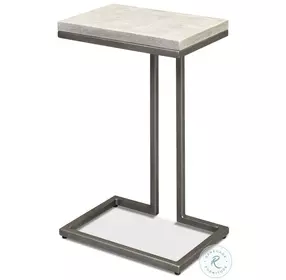 Ponie Grey White And Gunmetal End Table
