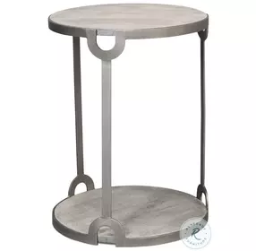 Phin Grey White And Gunmetal End Table