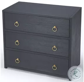 Lark Navy Blue 3 Drawer 34" Nightstand
