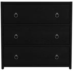 Lark Black 34" Rectangular 3 Drawer Dresser