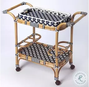 Selena Blue And White Bar Cart
