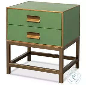 Gideon Watercress Green And Gold Side Table