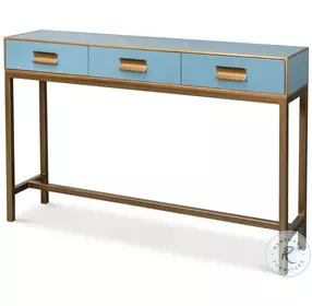 Gideon Chambray Blue And Gold Console