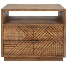 Santa Clara Caramel Brown 2 Drawer Nightstand