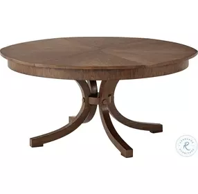 Avalon Country Brown Extendable 61" Round Dining Table