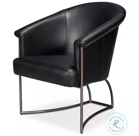 Nagel Onyx Black Leather Chair