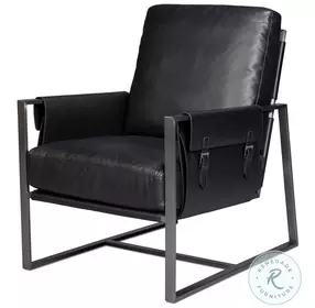 Edmonds Onyx Black Leather Chair