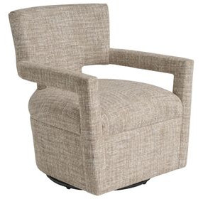 Woodside Brown Upholstered Swivel Accent Chair by Barclay Butera