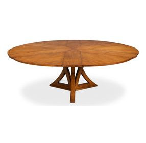 Casual Jupe Tobacco Brown 86" Extendable Round Dining Table