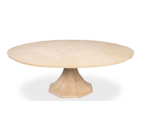Giselle Jupe Bleached Oak 71" Extendable Round Dining Table
