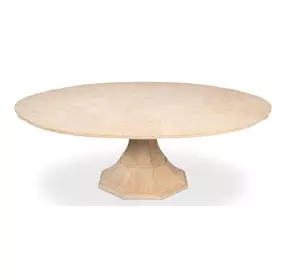Giselle Jupe Bleached Oak 71" Extendable Round Dining Table