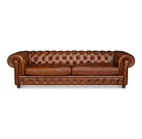 Savile Marseile Dark Brown Leather 103" Sofa