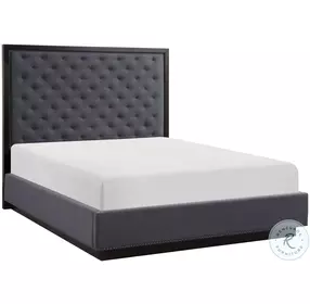 Larchmont Charcoal King Upholstered Panel Bed