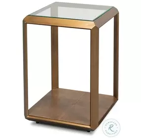 Gilbert Tawny Brown And Antique Brass Side Table