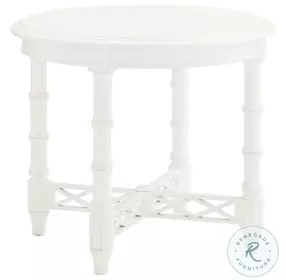 Ivory Key Crisp White Edgehill Round Lamp Table