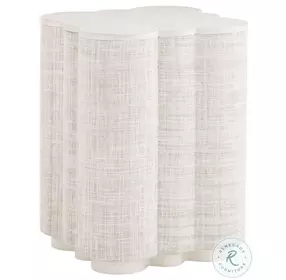 Ivory Key Woven Raffia Spar Point Chairside Table