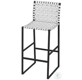 Urban White Leather Bar Stool