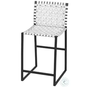Urban White Leather Counter Height Stool