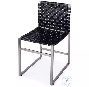 Urban Black Leather Side Chair