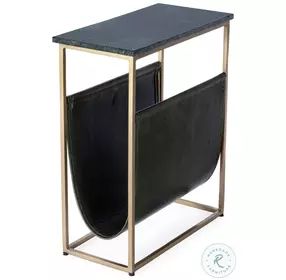 Edie Green Marble And Gold Plated Side Table