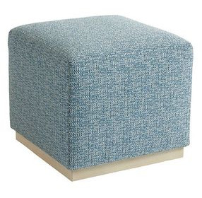 Colby Blue Upholstered Ottoman