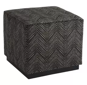 Colby Black Upholstered Ottoman