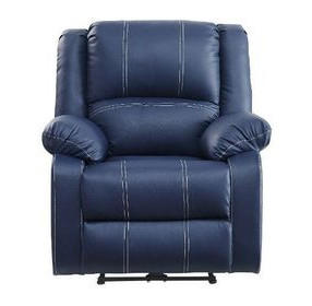 Zuriel Blue Power Recliner with USB Charging