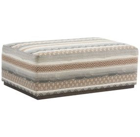 Sterling Caribbean Sands and Brown Upholstered Rectangular Cocktail Ottoman by Barclay Butera