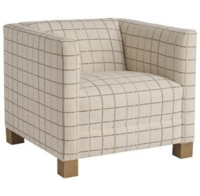 Chandler Beige and Brown Upholstered Accent Chair by Barclay Butera