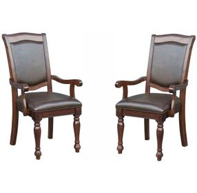 Lordsburg Brown Cherry Arm Chair Set of 2