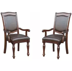 Lordsburg Brown Cherry Arm Chair Set of 2