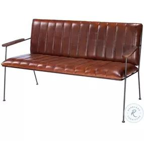 Phoenix Brown Leather Bench