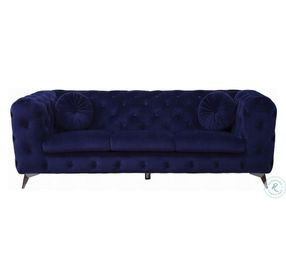 Atronia Blue Velvet 90" Sofa