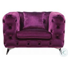 Atronia Purple Velvet Chair