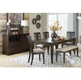 Makah Dark Brown Extendable Dining Room Set