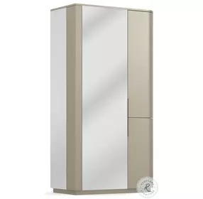 Oblique Soft Silver Paint Gloss Armoire