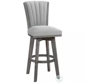 Corvallis Wire Brushed Gray Swivel Pub Chair Set of 2