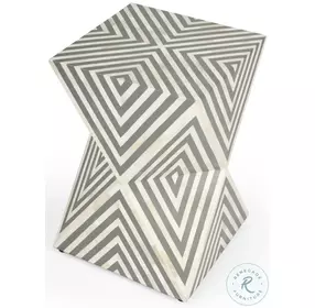 Anais White And Grey Bone End Table