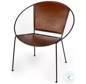 Milo Brown Leather Accent Chair