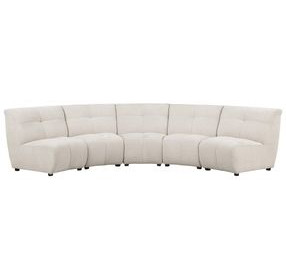 Charlotte Ivory 5 Piece Curved Modular Sectional