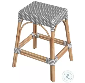 Tobias Distressed Gray Rattan 24" Counter Height Stool