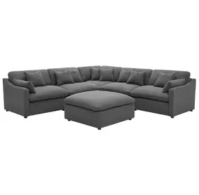 Hobson Charcoal Performance Fabric 6 Piece Modular Sectional