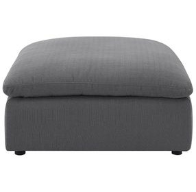 Hobson Charcoal Performance Fabric Ottoman