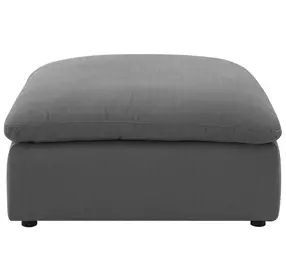 Hobson Charcoal Performance Fabric Ottoman