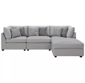 Cambria Gray 4 Piece Modular Sectional with Storage Ottoman