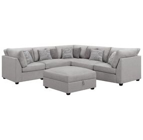 Cambria Gray 6 Piece Modular Sectional with Storage Ottoman